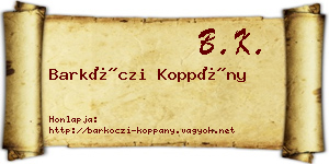 Barkóczi Koppány névjegykártya